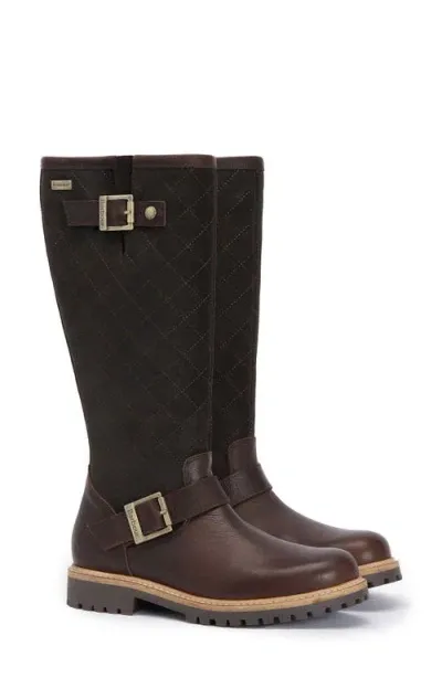 Barbour Willow Waterproof Rain Boot In Dark Brown