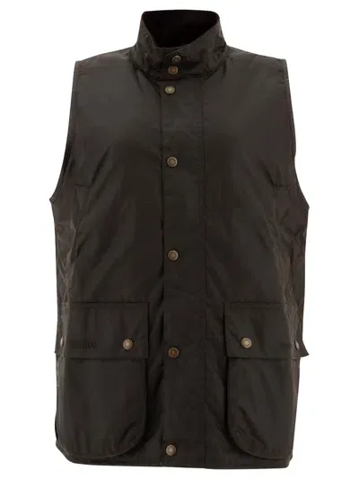 Barbour X Baracuta Waxed Vest In Brown