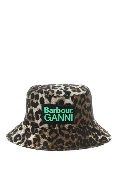 Barbour X Ganni Leopard Print Sports Hat In Mixed Colours