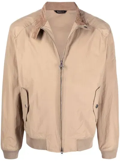 Barbour Zip-up Bomber Jacket In Neutrals