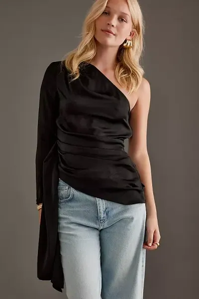 Bardot Elisabetta One-shoulder Top In Black