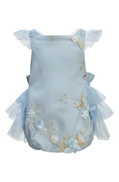 Bardot Babies'  Junior Kids' Bronté Embroidered Ruffle Tulle Romper In Frost