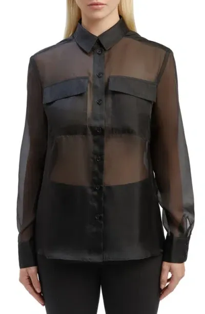 Bardot Rebecca Organza Shirt In Black