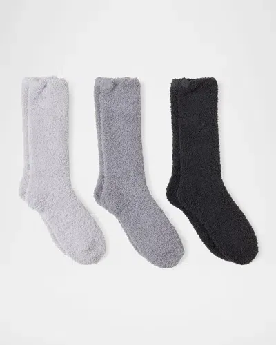 Barefoot Dreams Cozychic Crew Socks 3-pack In Agate Multi