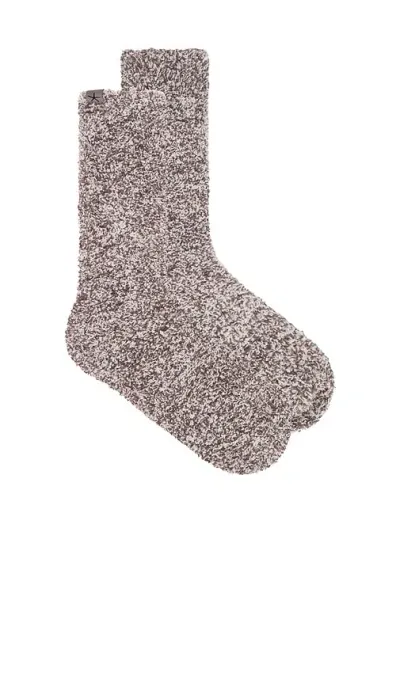 Barefoot Dreams Cozychic Heathered Socks In Charcoal & White