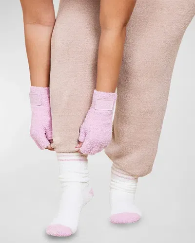 Barefoot Dreams X Barbie Cozychic Socks, Set Of 2 In Barbie Pink Multi