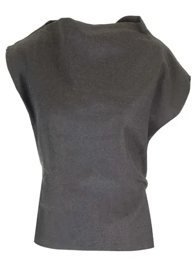 Barena Venezia Barena Marsal Asymmetric Sleeveless Top In Grey