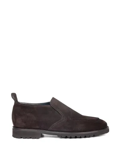 Barrett Dark Brown Suede Slip-on Ankle Boot In T.moro