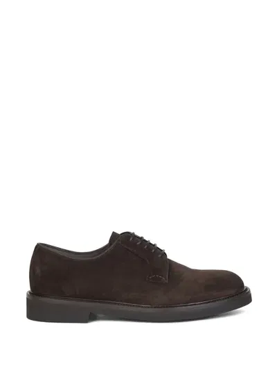 Barrett Derby In Dark Brown Suede In T.moro