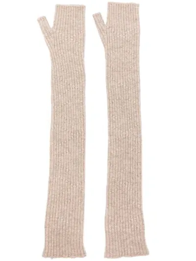 Barrie Cashmere Fingerless Gloves In Neutrals