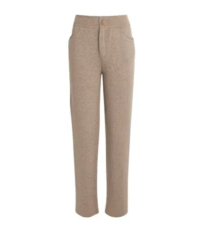 Barrie Cashmere Straight High-waist Trousers In Brown