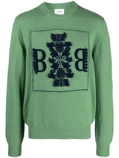 Barrie Embroidered Cashmere Jumper In Grün