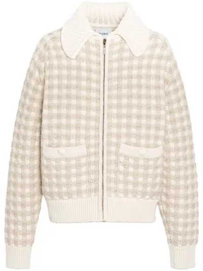 Barrie Gingham-pattern Cashmere Jacket In Arran White & Medium