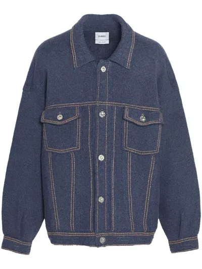 Barrie Knitted Denim Jacket In Blue