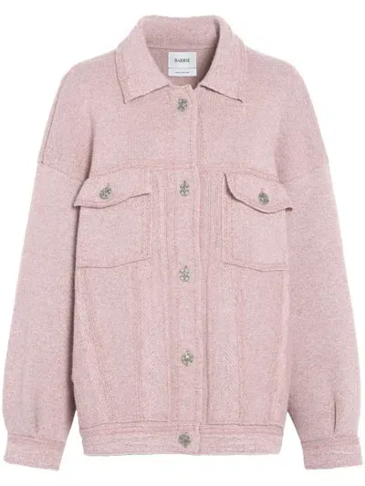 Barrie Denim Oversized Cashmere Cotton Jacket Plum In Pink