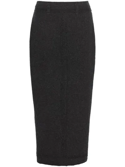 Barrie Knitted Midi Skirt In Black