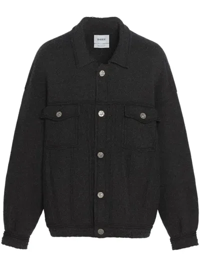 Barrie Knitted Shirt Jacket In Gray