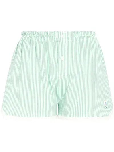 Barrie Striped Shorts In Green