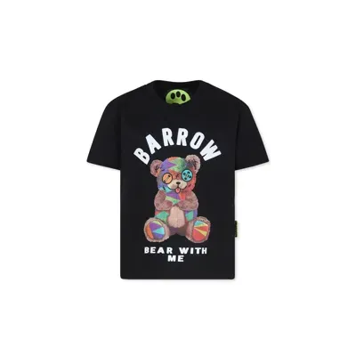 Barrow Black T-shirt For Kids With Bear Print