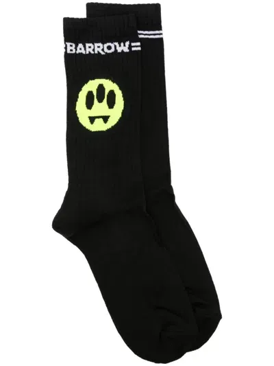 Barrow Jacquard Logo Socks In Black  