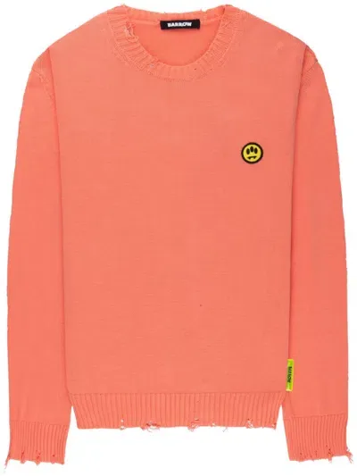 Barrow Logo-patch Wool Jumper In Orange