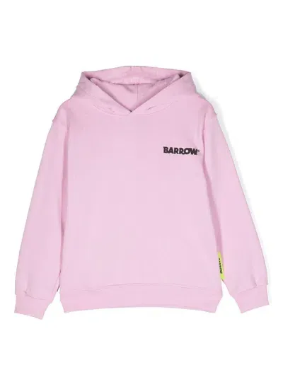 Barrow Kids' Logo-print Detail Hoodie In Pink