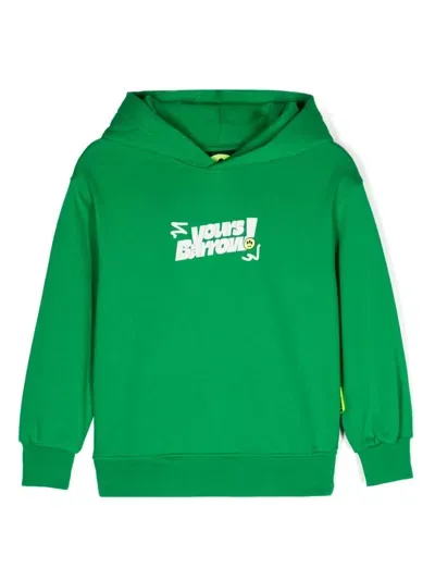 Barrow Kids' Logo-print Hoodie In Green