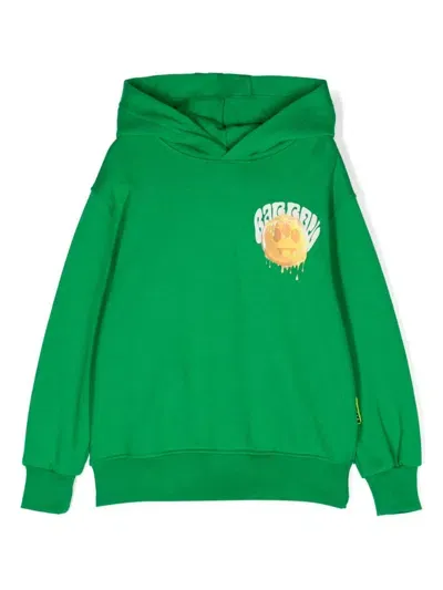 Barrow Kids' Logo-print Hoodie In Green