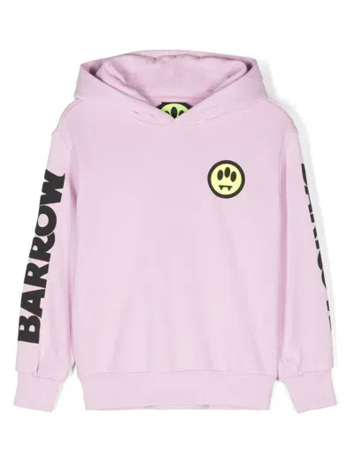 Barrow Kids' Logo-print Hoodie In Pink