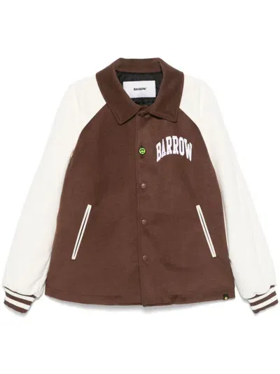 Barrow Logo-print Varsity Jacket In Brown