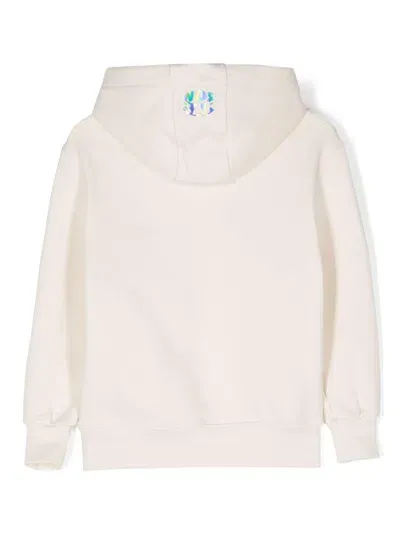 Barrow Kids' Rubberised-logo Hoodie In Neutrals