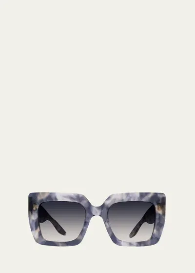 Barton Perreira Wailua Blue Zyl Butterfly Sunglasses In Wailua Ethereal Blue / Basalt (ar)