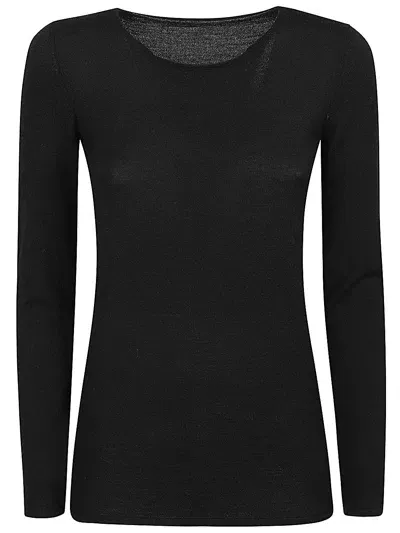 Base Milano Long-sleeved Sweater In Black