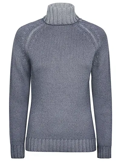 Base Milano Long-sleeved Sweater In Blue