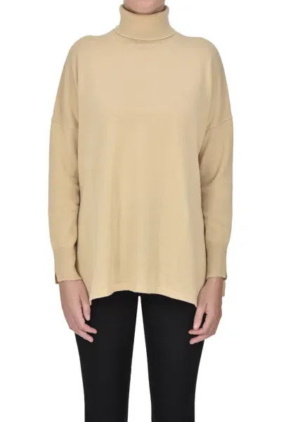 Base Milano Turtleneck Pullover In Beige