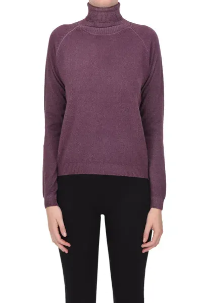 Base Milano Turtleneck Pullover In Plum