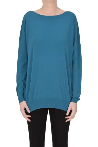 Base Milano Viscose Pullover In Blue