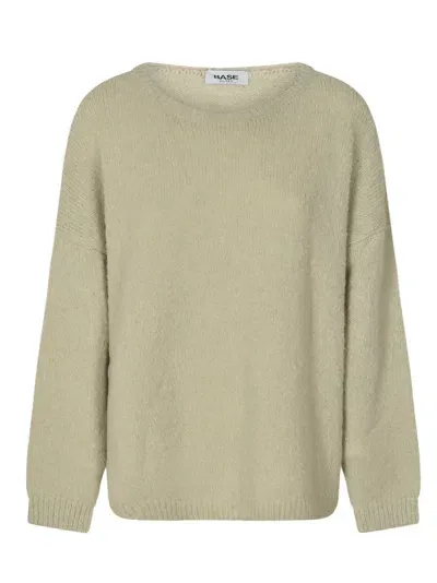 Base Rib Trim Knit Plain Sweater In Neutral