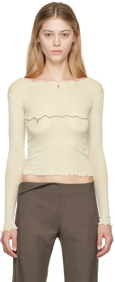 Baserange Beige Tabbys Star Long Sleeve T-shirt In Undyed