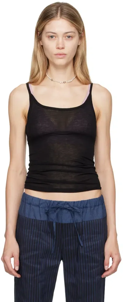 Baserange Black Bamboo Lyocell Tank Top