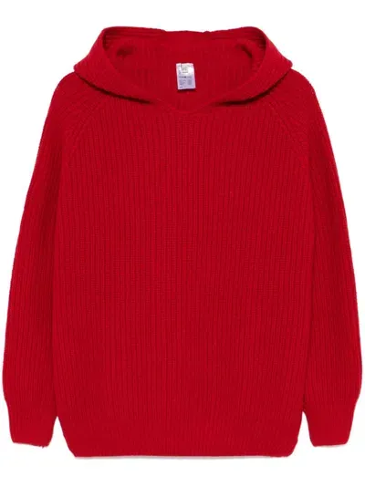 Baserange Knitted Hoodie In 红色