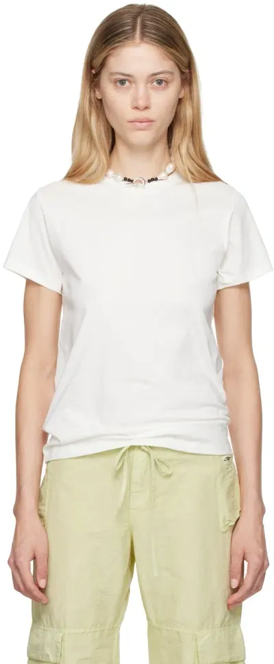 Baserange Off-white Regenerative Cotton T-shirt In Undyed