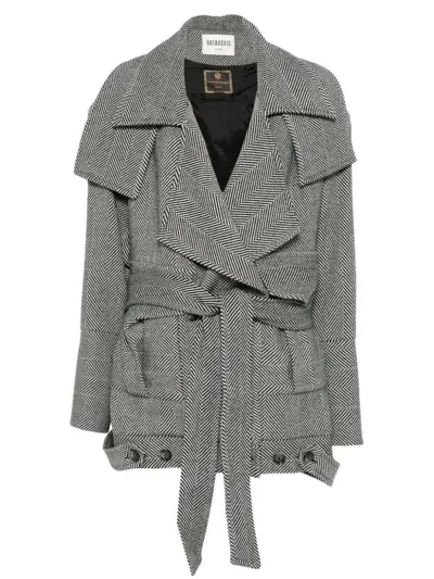 Batakovic Belgrade Herringbone-pattern Coat In Gray