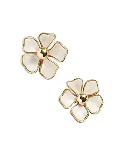 Baublebar Baby Bloomer Shell Flower Statement Stud Earrings In Gold Tone In Cream/gold