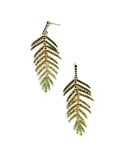 Baublebar Just Breezy Pave Leaf Drop Earrings In Green