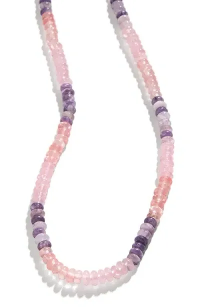 Baublebar Moonstone Beaded Necklace In Pink/purple