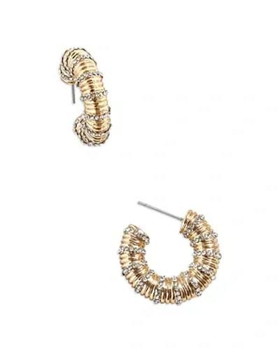 Baublebar Olympia Pave Textured Huggie Hoop Earrings In Gold Tone