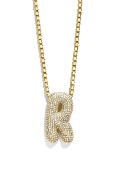 Baublebar Pave Bubble Initial Pendant Necklace, 18-21 In R