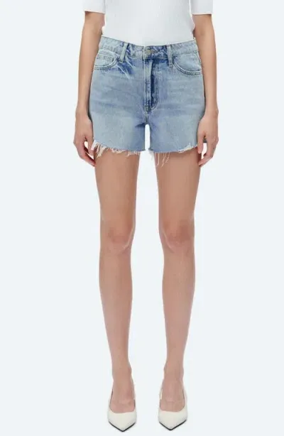 Bayeas Kelly High Waist Cutoff Denim Shorts In Baby Blue