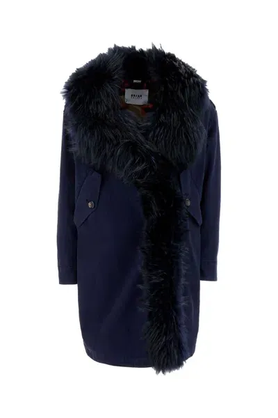 Bazar Deluxe Midnight Blue Stretch Cotton Parka In 388